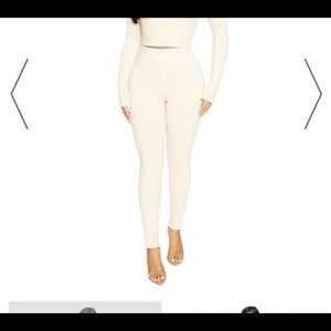 Naked Wardrobe Oatmeal Ribbed Leggings